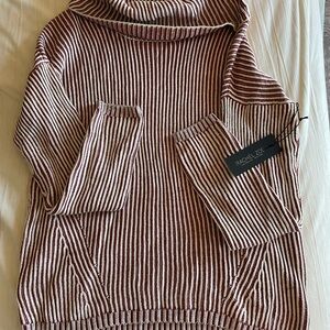 Rachel Zoe Women's Cowl Neck Sweater - Burgundy and White